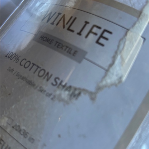 WINLIFE Standard Pillow Shams, White, 100% Cotton, Set of 2, 20''x 26'', White - Picture 7 of 7